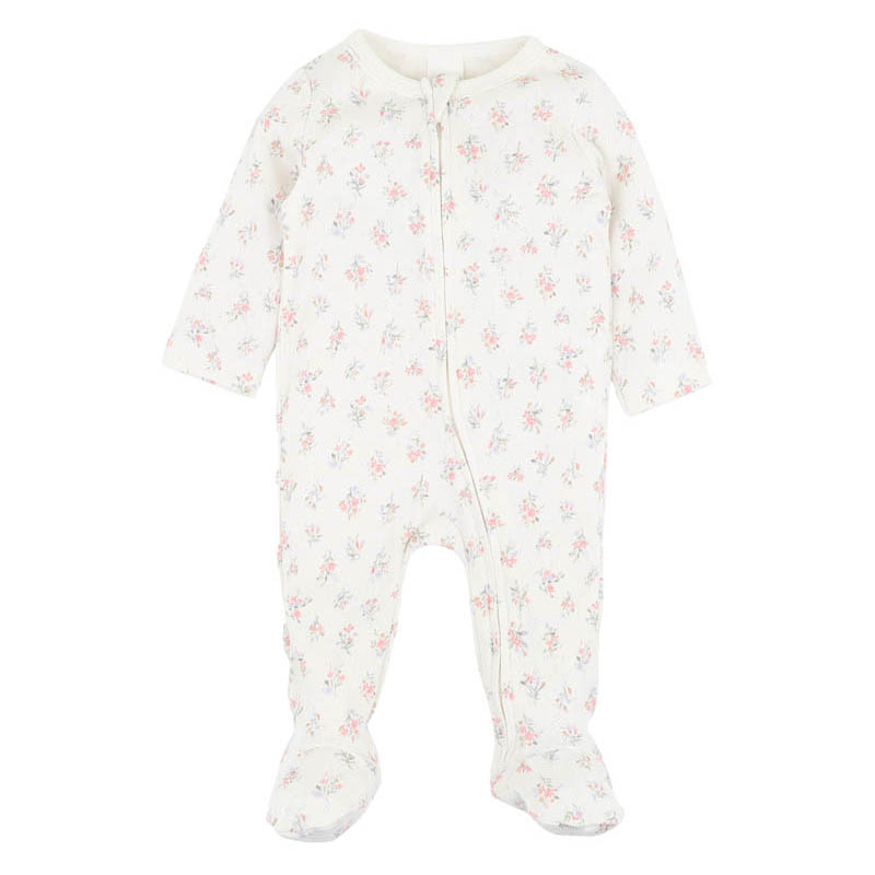 Bébé Anya Ditsy Print Organic Ls Zipsuit